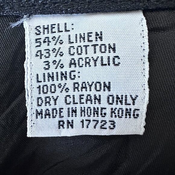 Vintage Albert Nipon Black & Gold Floral Embroidered Linen Skirt Suit Women's 8 - Picture 11 of 11